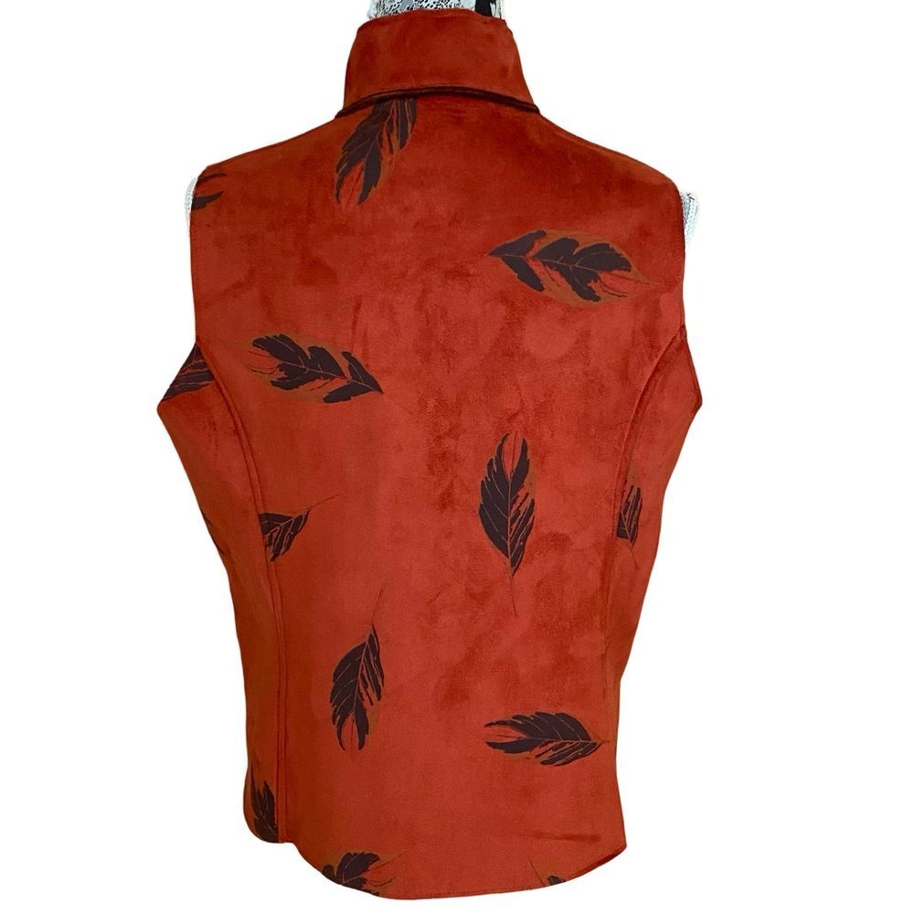 Robert Kitchen Leaf Print Full Zip Outerwear Vest… - image 3